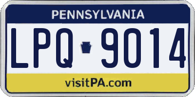 PA license plate LPQ9014