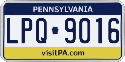 PA license plate LPQ9016