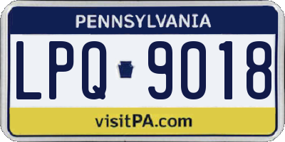 PA license plate LPQ9018
