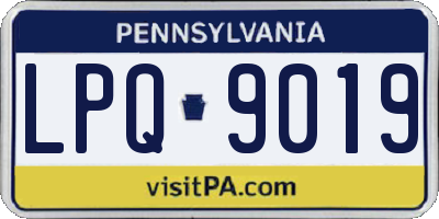 PA license plate LPQ9019