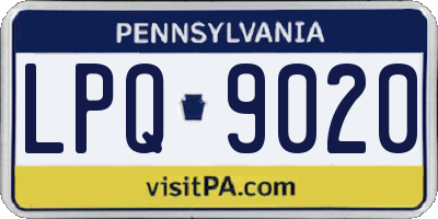 PA license plate LPQ9020