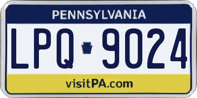 PA license plate LPQ9024
