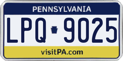 PA license plate LPQ9025