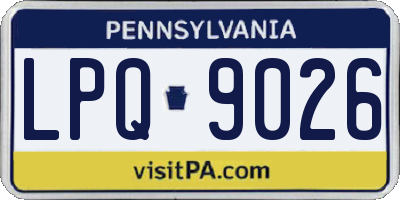 PA license plate LPQ9026