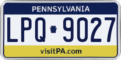 PA license plate LPQ9027