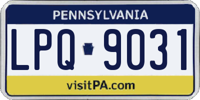 PA license plate LPQ9031