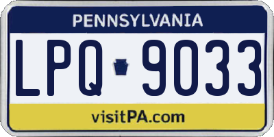 PA license plate LPQ9033