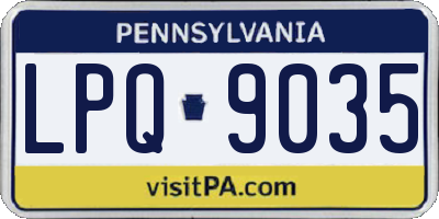 PA license plate LPQ9035