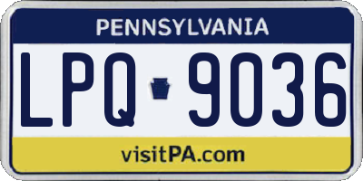 PA license plate LPQ9036