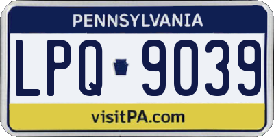 PA license plate LPQ9039