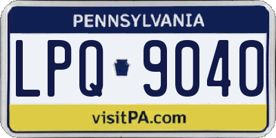 PA license plate LPQ9040
