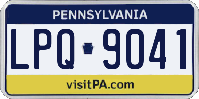 PA license plate LPQ9041