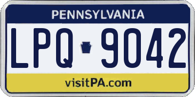 PA license plate LPQ9042