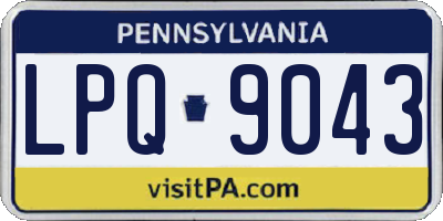 PA license plate LPQ9043