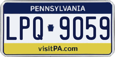 PA license plate LPQ9059