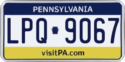 PA license plate LPQ9067