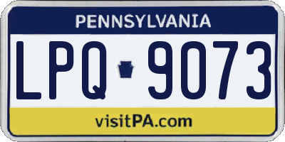 PA license plate LPQ9073