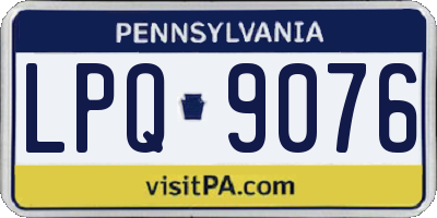 PA license plate LPQ9076