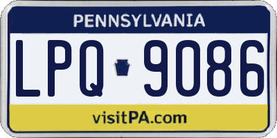 PA license plate LPQ9086