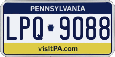 PA license plate LPQ9088