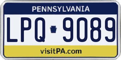 PA license plate LPQ9089