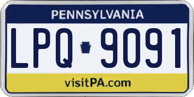 PA license plate LPQ9091