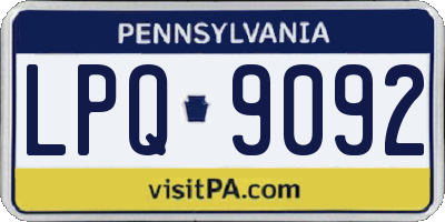 PA license plate LPQ9092