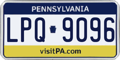 PA license plate LPQ9096