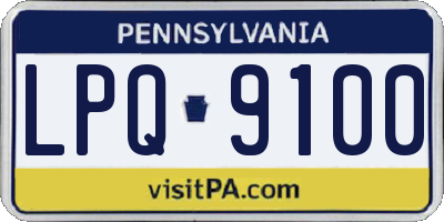 PA license plate LPQ9100