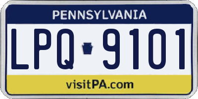 PA license plate LPQ9101
