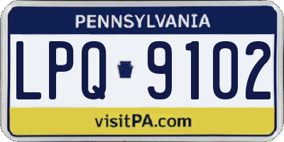 PA license plate LPQ9102