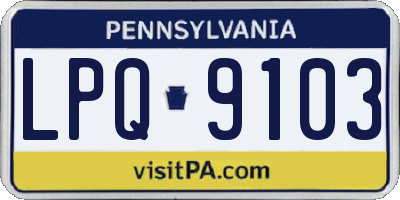 PA license plate LPQ9103
