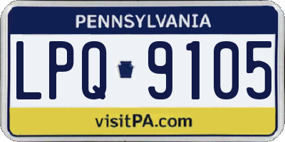 PA license plate LPQ9105