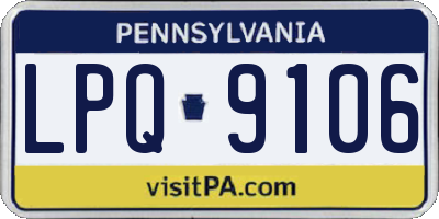 PA license plate LPQ9106
