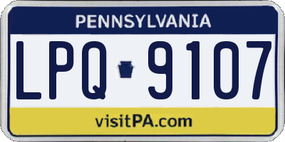 PA license plate LPQ9107