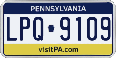PA license plate LPQ9109