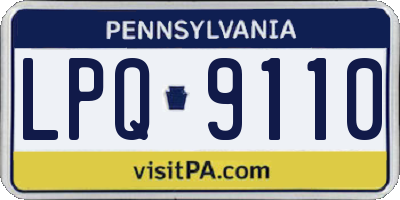PA license plate LPQ9110