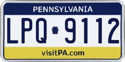 PA license plate LPQ9112