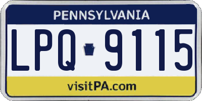 PA license plate LPQ9115