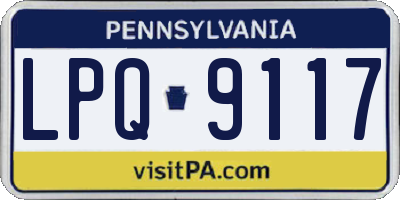 PA license plate LPQ9117