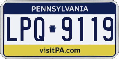 PA license plate LPQ9119