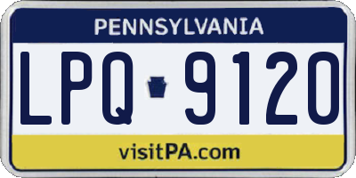 PA license plate LPQ9120