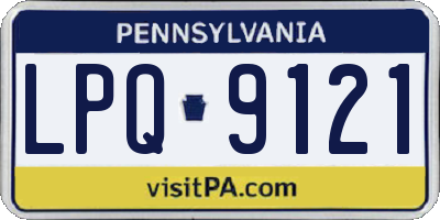 PA license plate LPQ9121