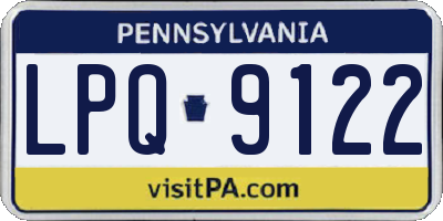 PA license plate LPQ9122