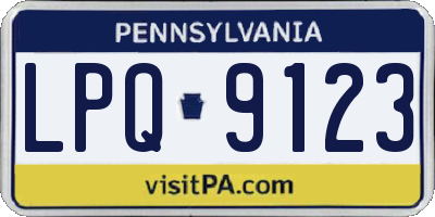 PA license plate LPQ9123