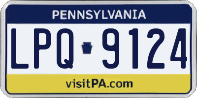 PA license plate LPQ9124