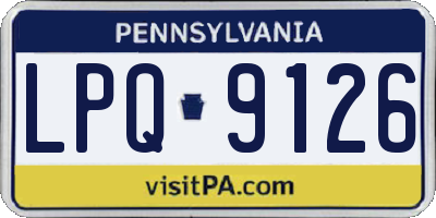 PA license plate LPQ9126