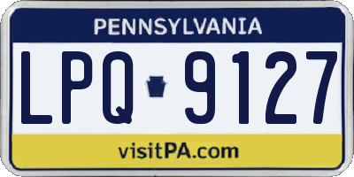 PA license plate LPQ9127