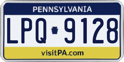 PA license plate LPQ9128
