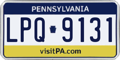 PA license plate LPQ9131